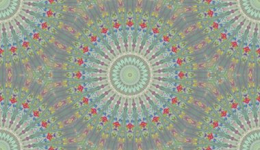 Renkli, kaliteli bir el yağlı boyası karalama tekniğiyle kağıda çizilmiş. Soyut fayansla tekstil desensiz arkaplan