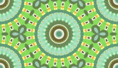 andala kaleydoskopi. Etnik renkli modern soyut ve karalama tekniğiyle kağıda yağlı boya çizilmiş. Kusursuz desen fraktür, doku, arkaplan