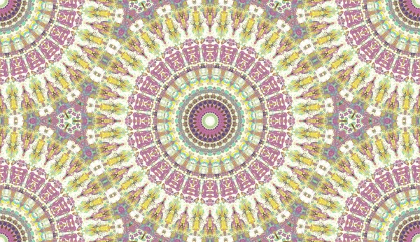 Andala Kaleidoscope Ethnic Colorful Modern Abstract Drawn Oil Painting Paper — Stock Photo, Image