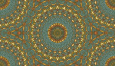 andala kaleydoskopi. Etnik renkli modern soyut ve karalama tekniğiyle kağıda yağlı boya çizilmiş. Kusursuz desen fraktür, doku, arkaplan
