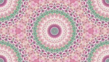 andala kaleydoskopi. Etnik renkli modern soyut ve karalama tekniğiyle kağıda yağlı boya çizilmiş. Kusursuz desen fraktür, doku, arkaplan