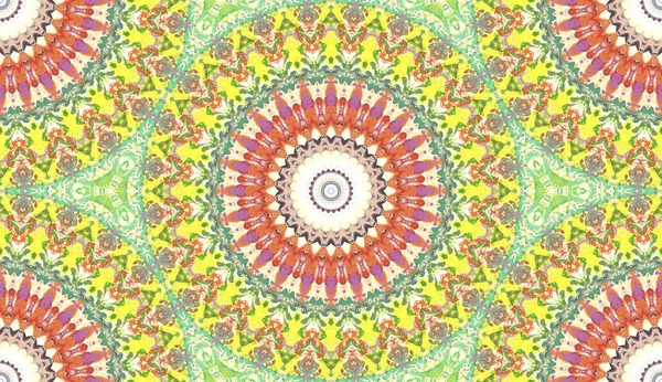 Andala Kaleidoscope Ethnic Coloré Moderne Abstrait Dessiné Peinture Huile Sur — Photo