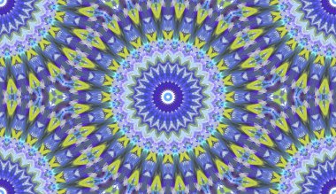 andala kaleydoskopi. Etnik renkli modern soyut ve karalama tekniğiyle kağıda yağlı boya çizilmiş. Kusursuz desen fraktür, doku, arkaplan