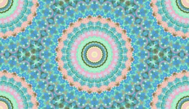 andala kaleydoskopi. Etnik renkli modern soyut ve karalama tekniğiyle kağıda yağlı boya çizilmiş. Kusursuz desen fraktür, doku, arkaplan