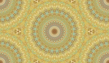 andala kaleydoskopi. Etnik renkli modern soyut ve karalama tekniğiyle kağıda yağlı boya çizilmiş. Kusursuz desen fraktür, doku, arkaplan