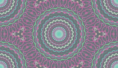 andala kaleydoskopi. Etnik renkli modern soyut ve karalama tekniğiyle kağıda yağlı boya çizilmiş. Kusursuz desen fraktür, doku, arkaplan