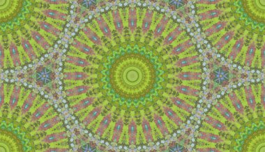 andala kaleydoskopi. Etnik renkli modern soyut ve karalama tekniğiyle kağıda yağlı boya çizilmiş. Kusursuz desen fraktür, doku, arkaplan