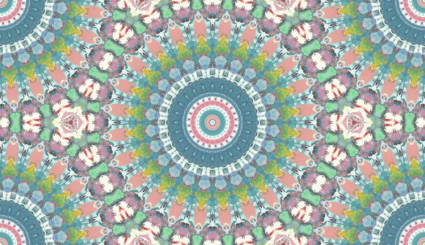 Andala Kaleidoscope Ethnic Coloré Moderne Abstrait Dessiné Peinture Huile Sur — Photo