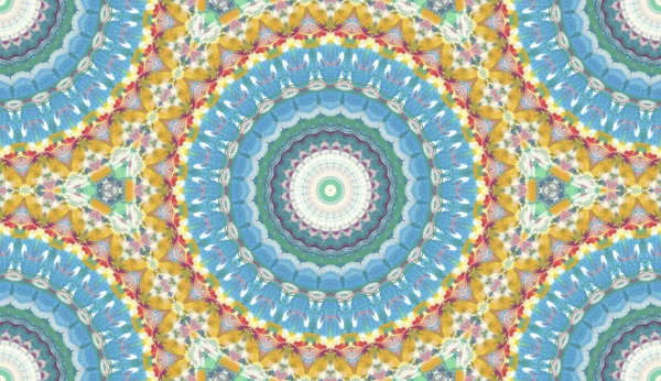 Andala Kaleidoscope Ethnic Coloré Moderne Abstrait Dessiné Peinture Huile Sur — Photo