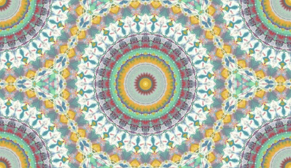 Andala Kaleidoscope Ethnic Colorful Modern Abstract Drawn Oil Painting Paper — Stock Photo, Image