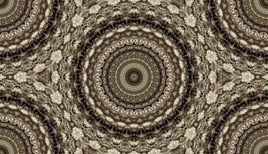 andala kaleydoskopi. Etnik renkli modern soyut ve karalama tekniğiyle kağıda yağlı boya çizilmiş. Kusursuz desen fraktür, doku, arkaplan