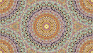 andala kaleydoskopi. Etnik renkli modern soyut ve karalama tekniğiyle kağıda yağlı boya çizilmiş. Kusursuz desen fraktür, doku, arkaplan