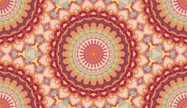 Andala Kaleidoscope Ethnic Colorful Modern Abstract Drawn Oil Painting Paper — Stock Photo, Image