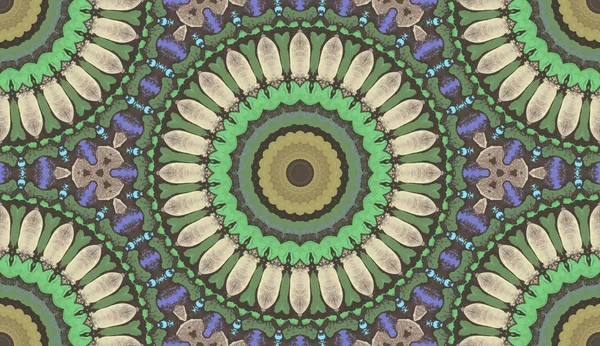 Caleidoscopio Mandala Etnico Colorato Moderno Astratto Dipinto Olio Disegnato Carta — Foto Stock
