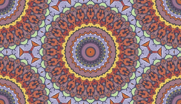 Mandala Caleidoscópio Etnia Moderna Colorido Abstrato Desenhado Pintura Óleo Sobre — Fotografia de Stock