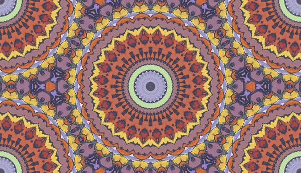 Mandala Caleidoscópio Etnia Moderna Colorido Abstrato Desenhado Pintura Óleo Sobre — Fotografia de Stock