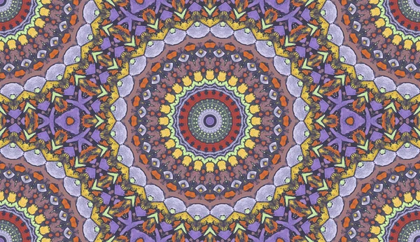 Mandala Caleidoscópio Etnia Moderna Colorido Abstrato Desenhado Pintura Óleo Sobre — Fotografia de Stock