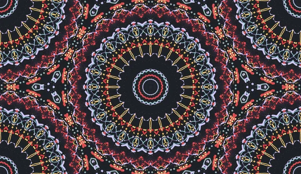Mandala Caleidoscopio Colorido Étnico Abstracto Moderno Dibujado Pintura Óleo Sobre — Foto de Stock