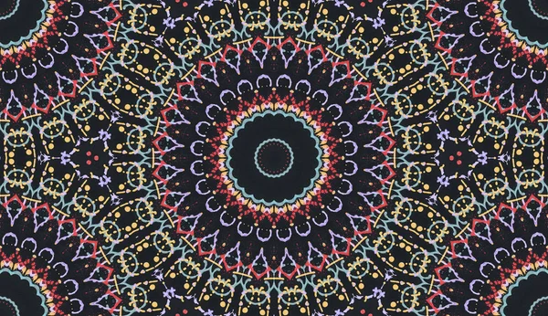 Mandala Caleidoscopio Colorido Étnico Abstracto Moderno Dibujado Pintura Óleo Sobre — Foto de Stock