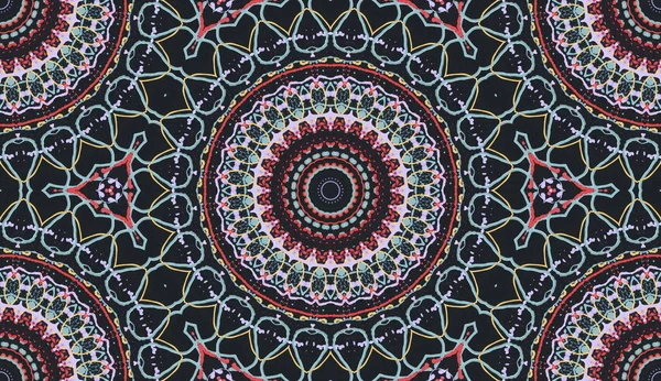 Caleidoscopio Mandala Etnico Colorato Moderno Astratto Dipinto Olio Disegnato Carta — Foto Stock