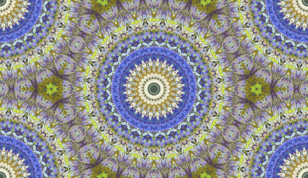 Mandala kaleidoscope.Ethnic colorful modern abstract and drawn oil painting on paper in smear technique. seamless pattern facture, texture, background