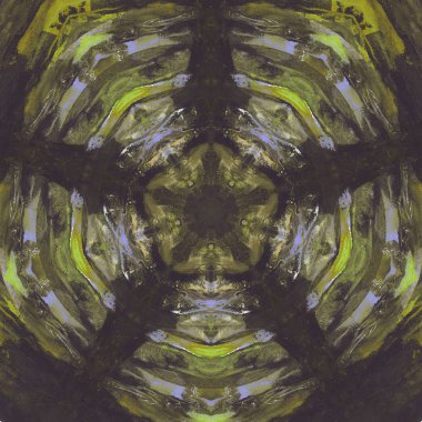 Etnik renkli, modern, soyut el yağlı boyayı karalama tekniğiyle kağıda çizdi. Tekstil desensiz kırışıklık, doku, arka plan yağlı boya beş köşeli yıldız taşı.