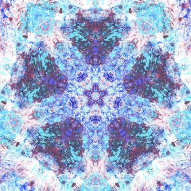 Etnik renkli, modern, soyut el yağlı boyayı karalama tekniğiyle kağıda çizdi. Tekstil desensiz kırışıklık, doku, arka plan yağlı boya beş köşeli yıldız taşı.