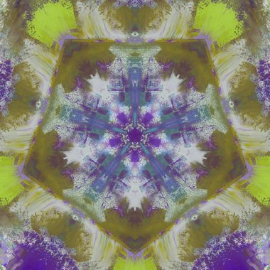 Etnik renkli, modern, soyut el yağlı boyayı karalama tekniğiyle kağıda çizdi. Tekstil desensiz kırışıklık, doku, arka plan yağlı boya beş köşeli yıldız taşı.