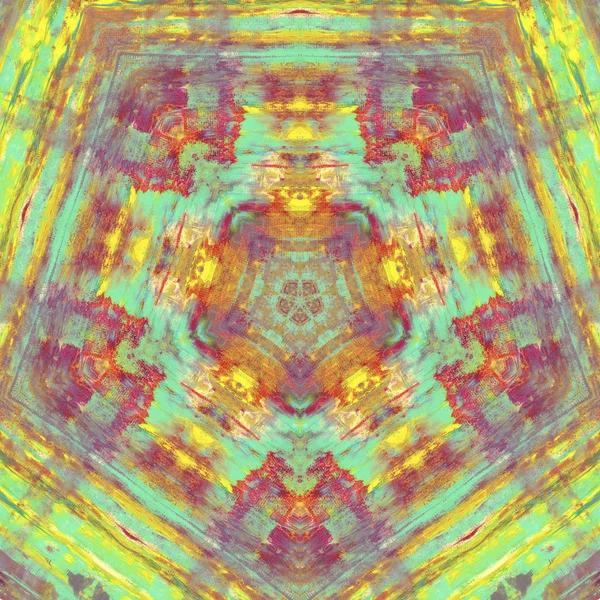 Etnik renkli, modern, soyut el yağlı boyayı karalama tekniğiyle kağıda çizdi. Tekstil desensiz kırışıklık, doku, arka plan yağlı boya beş köşeli yıldız taşı.