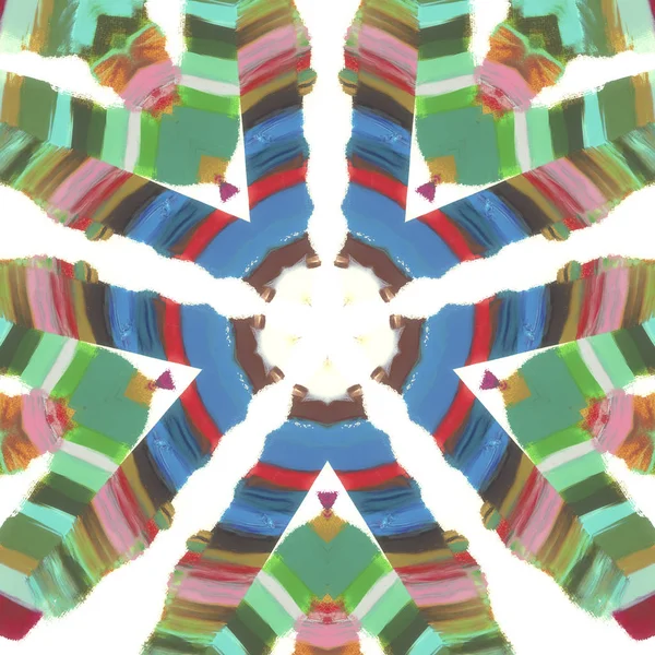 Этническая Красочная Современная Абстрактная Живопись Маслом Бумаге Технике Мазка Текстильная — стоковое фото