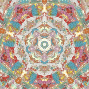 Etnik renkli, modern, soyut el yağlı boyayı karalama tekniğiyle kağıda çizdi. Tekstil desensiz kırışıklık, doku, arka plan yağlı boya beş köşeli yıldız taşı.