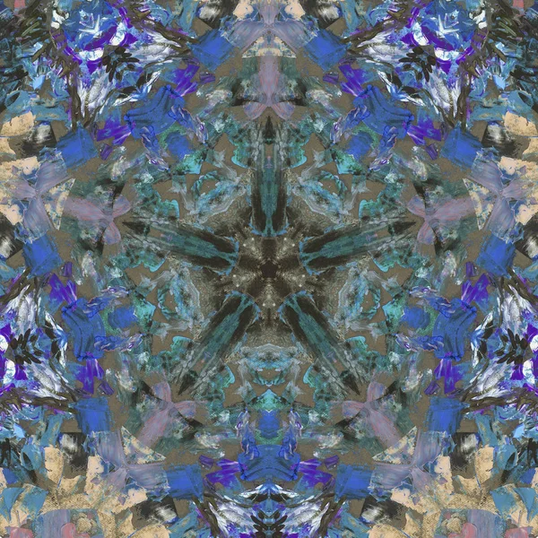 Andala Kaleidoscope Ethnic Coloré Moderne Abstrait Dessiné Peinture Huile Sur — Photo