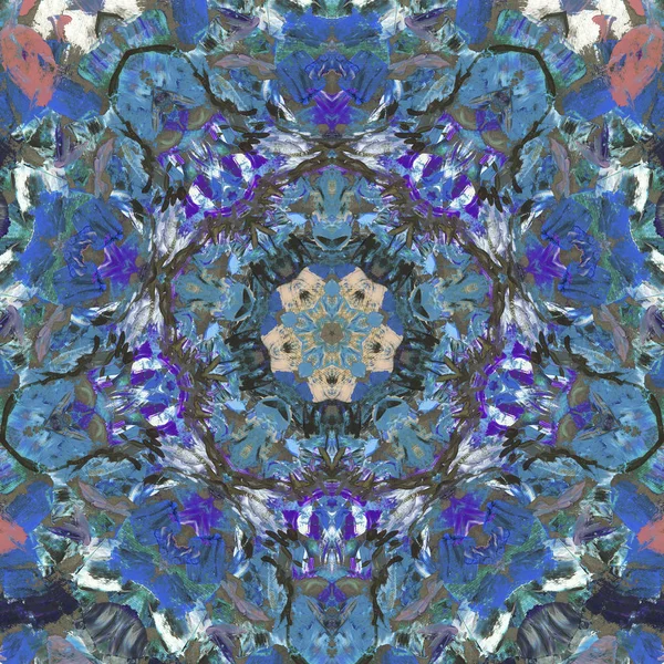 Andala Kaleidoscope Ethnic Coloré Moderne Abstrait Dessiné Peinture Huile Sur — Photo