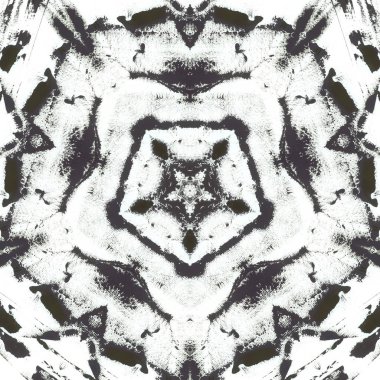 andala kaleydoskopi. Etnik renkli modern soyut ve karalama tekniğiyle kağıda yağlı boya çizilmiş. Kusursuz desen fraktür, doku, arkaplan
