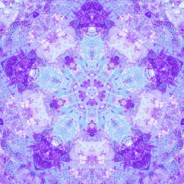 andala kaleydoskopi. Etnik renkli modern soyut ve karalama tekniğiyle kağıda yağlı boya çizilmiş. Kusursuz desen fraktür, doku, arkaplan