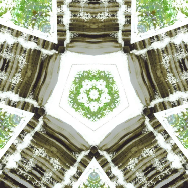 Andala Kaleidoscope Etnikai Színes Modern Elvont Rajzolt Olajfestmény Papíron Kenet — Stock Fotó
