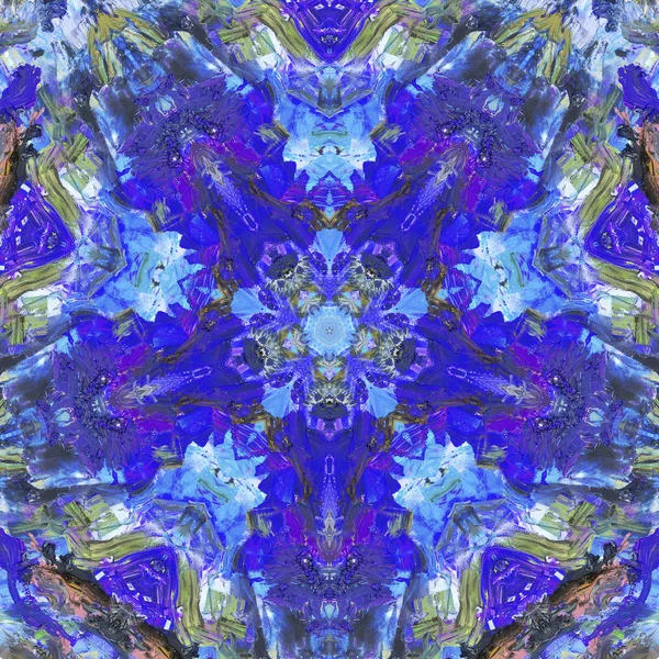 Andala Kaleidoscope Ethnic Coloré Moderne Abstrait Dessiné Peinture Huile Sur — Photo