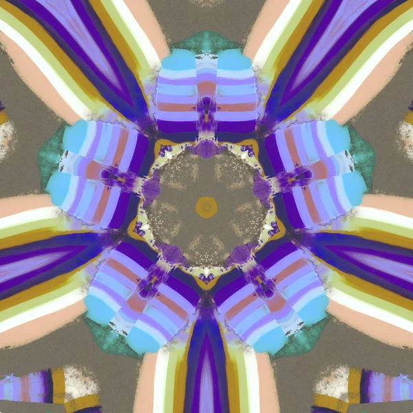 Andala Kaleidoscope Ethnic Colorful Modern Abstract Drawn Oil Painting Paper — Stock Photo, Image