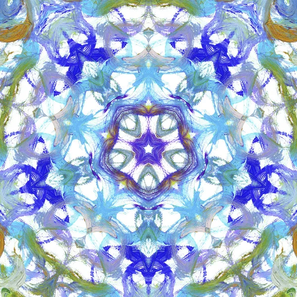 Andala Kaleidoscope Ethnic Coloré Moderne Abstrait Dessiné Peinture Huile Sur — Photo