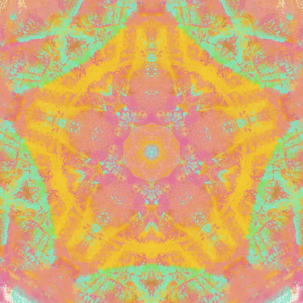 Andala Kaleidoscope Ethnic Coloré Moderne Abstrait Dessiné Peinture Huile Sur — Photo