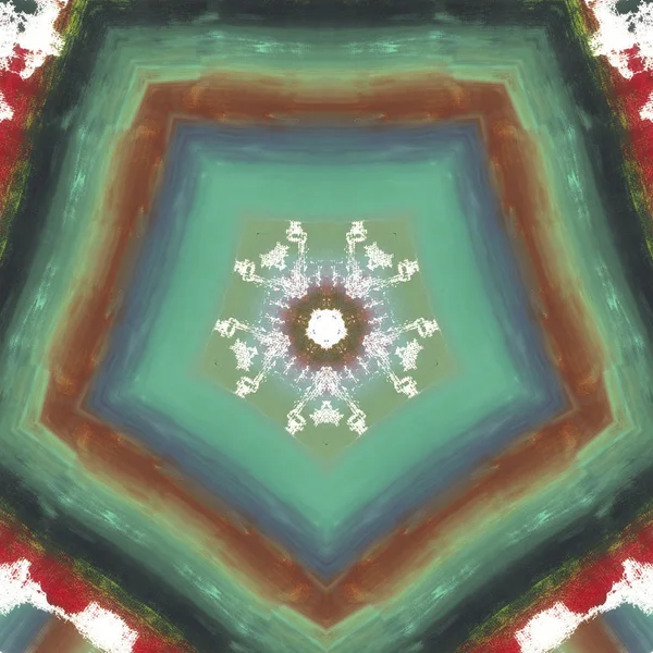 Andala Kaleydoskopi Etnik Renkli Modern Soyut Karalama Tekniğiyle Kağıda Yağlı — Stok fotoğraf