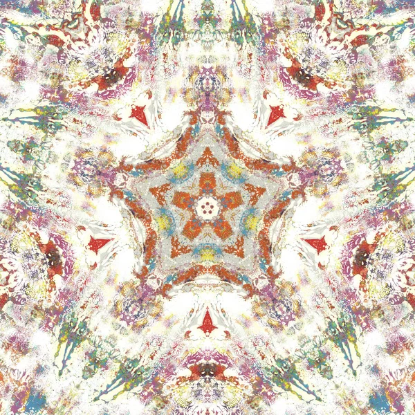 Andala Kaleidoscope Ethnic Colorful Modern Abstract Drawn Oil Painting Paper — Stock Photo, Image