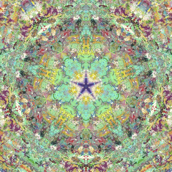 Andala Kaleidoscope Ethnic Coloré Moderne Abstrait Dessiné Peinture Huile Sur — Photo