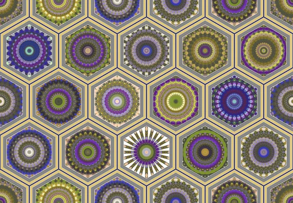 Andala Caleidoscope Etnische Kleurrijke Moderne Abstracte Getrokken Olieverfschilderij Papier Smeertechniek — Stockfoto