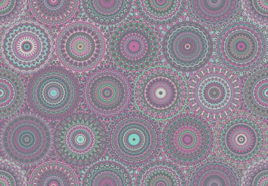 andala kaleydoskopi. Etnik renkli modern soyut ve karalama tekniğiyle kağıda yağlı boya çizilmiş. Kusursuz desen fraktür, doku, arkaplan