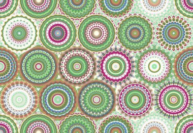 andala kaleydoskopi. Etnik renkli modern soyut ve karalama tekniğiyle kağıda yağlı boya çizilmiş. Kusursuz desen fraktür, doku, arkaplan