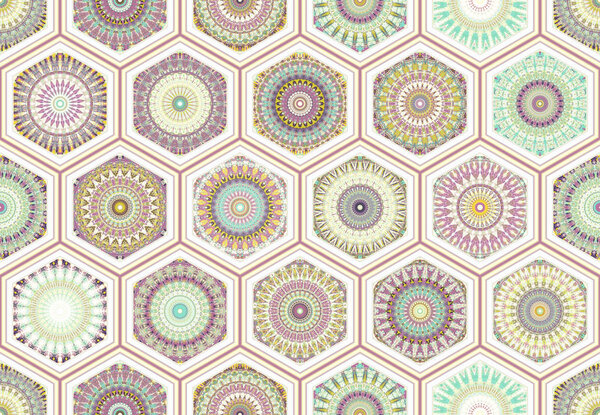andala kaleidoscope.Ethnic colorful modern abstract and drawn oil painting on paper in smear technique. seamless pattern facture, texture, background