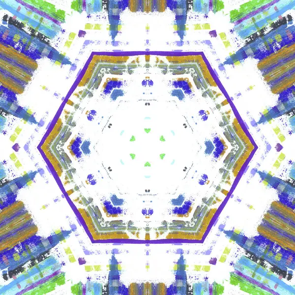 Andala Kaleidoskop Ethnische Farbenfrohe Moderne Abstrakte Und Gezeichnete Ölmalerei Auf — Stockfoto