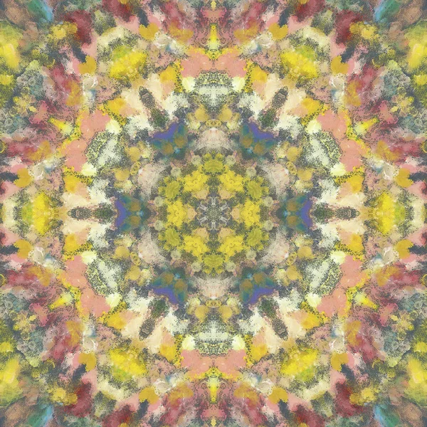 Andala Kaleidoscope Ethnic Coloré Moderne Abstrait Dessiné Peinture Huile Sur — Photo