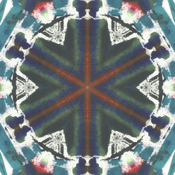 Mandala Caleidoscopio Colorido Étnico Abstracto Moderno Dibujado Pintura Óleo Sobre —  Fotos de Stock